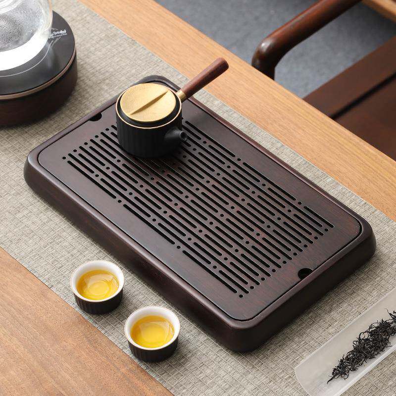 茶盘家用小型储水式托盘沥水茶台竹制简易长方形中号小号茶具