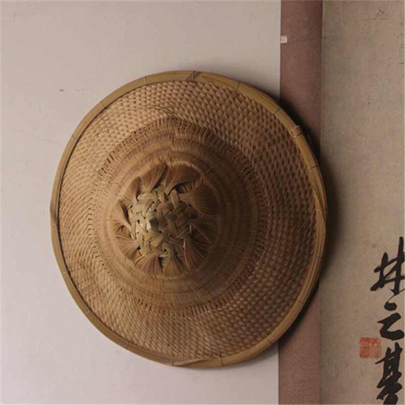 手工编织斗笠帽竹制品竹编防晒钓鱼帽防雨竹斗笠灯罩装饰舞台表演