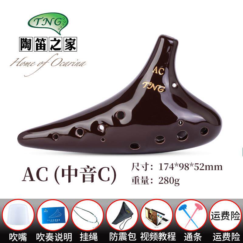 正品台湾TNG12孔A风初C中音C/F调SC高音学生学陶的笛故乡原景薰烧