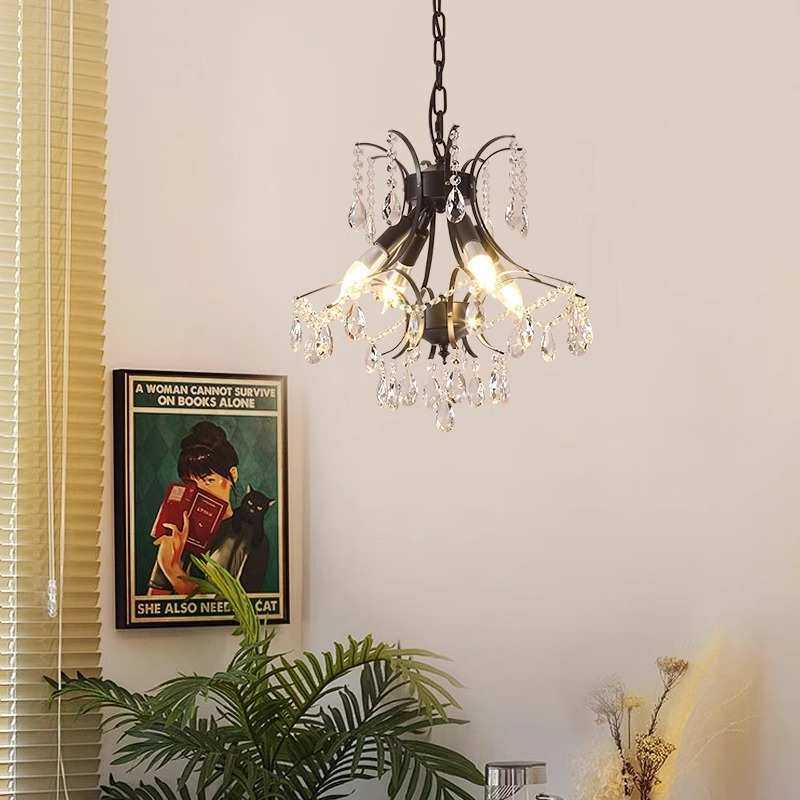 法式水晶吊灯中古风黑色客厅主灯轻奢复古蜡烛卧室灯餐厅灯具,家装灯饰光源,客厅吊灯,淘宝优惠券,粉丝福利购,淘宝优惠卷