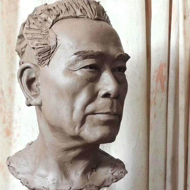 校园古代名人玻璃钢仿铜雕塑头像胸像泥塑半身像肖像仿古装饰雕塑
