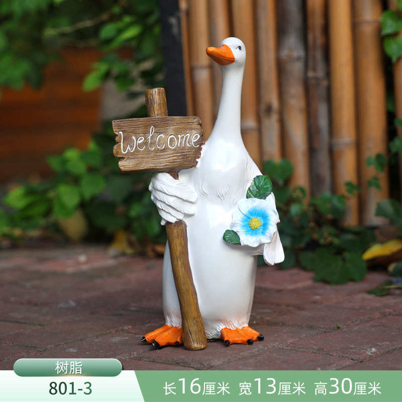 鸭子装饰雕塑鱼缸动物水池造景装饰庭院池塘摆件花园假山仿真户外