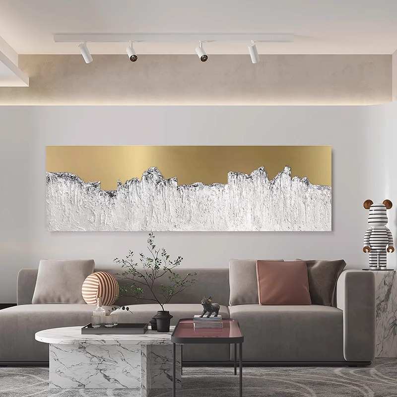 2023新款客厅装饰画纯手绘抽象小众艺术立体肌理油画卧室挂画图片