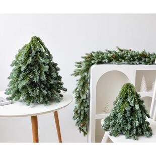 跨境新款圣诞树纯PE仿真诺贝松树高档餐厅酒店桌面摆件圣诞装饰品