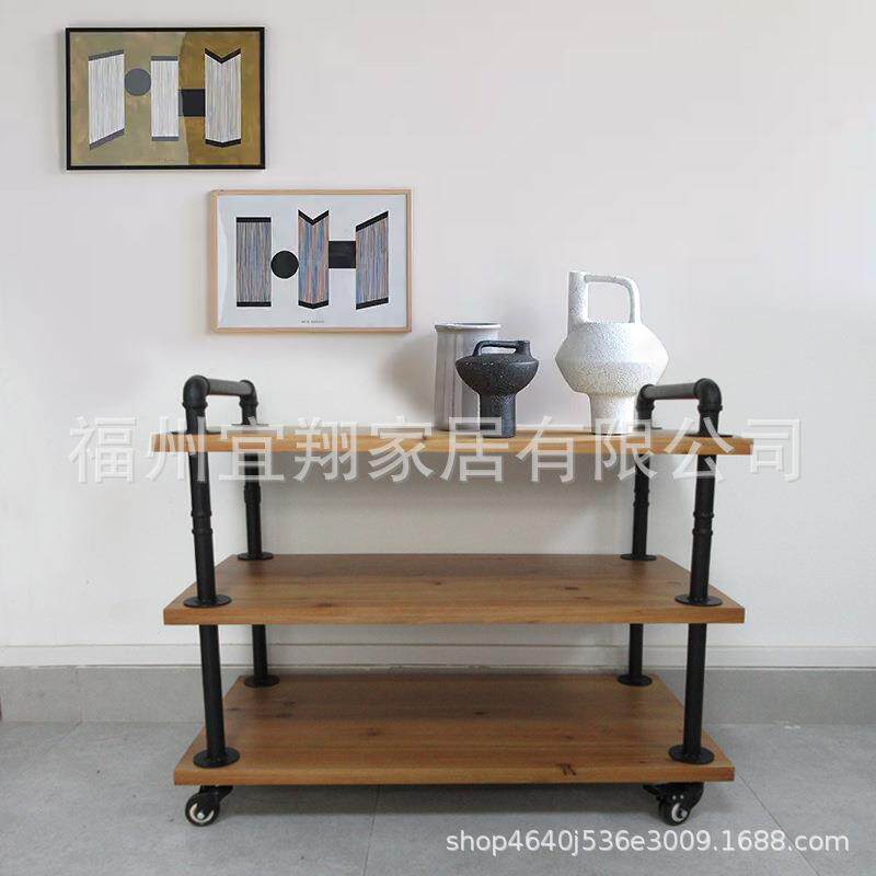 水管隔板美式乡村风铁艺工业酒架支架落地置物架书架复古书架loft