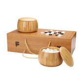 云窑子19路围棋棋盘套装 五子棋儿童初学棋子实木可折叠棋盘