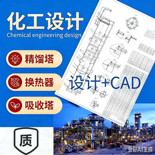 代做精馏塔化工aspen设计精馏塔换热器吸收塔工艺流程图cad代画