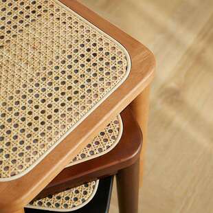 北欧编椅子椅轻奢藤餐塑料椅叠子加934厚家用可放简约现代小户型