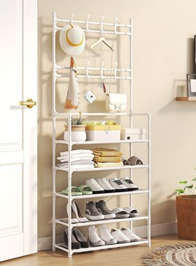 落地衣架简易衣帽架挂衣架宿舍用防尘收纳鞋架多层置物架