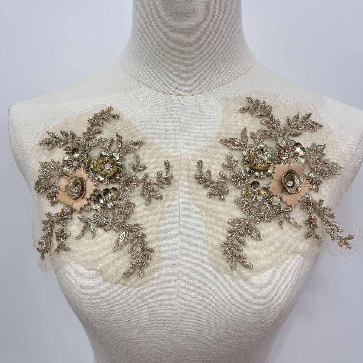 彩色刺绣立体花朵 晚礼服舞蹈服舞台服装蕾丝花贴手缝珠子贴花,居家布艺,花边,淘宝优惠券,粉丝福利购,淘宝优惠卷