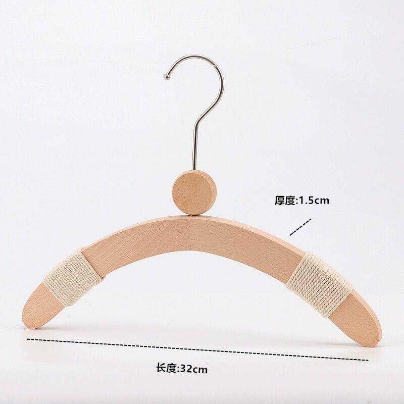正品logo衣定制童装榉服木装店专实木衣架原木儿用童防滑木质挂撑