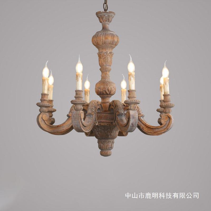 美式复古做旧吊灯法式中古风简约客厅酒店餐厅个性创意氛围感灯饰