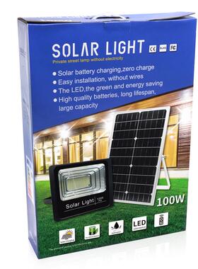 厂家太阳能投光灯100Wled壁灯新农村太阳能庭院灯智能3天亮灯