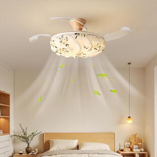 大吉「灯造社」原木风卧室隐形风扇灯2025新款全光谱护眼餐厅灯