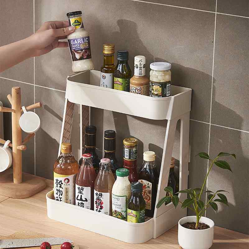厨房放酱油醋的调理料调味料瓶罐子台面佐料收纳架塑料置物架多层