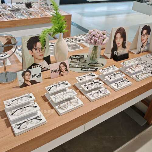 潮品烤漆楠竹阶梯太阳镜陈列道具墨镜近视眼镜展示架装饰精品实木