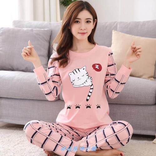 Women PajamaS SeT THin Long SLeeve CuTe SLeePWear HomeWear