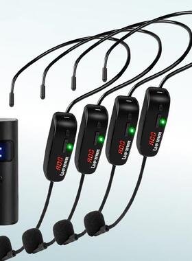 一拖四UHF无线头戴耳挂式麦克风耳麦音响功放舞台演出户外K歌话筒