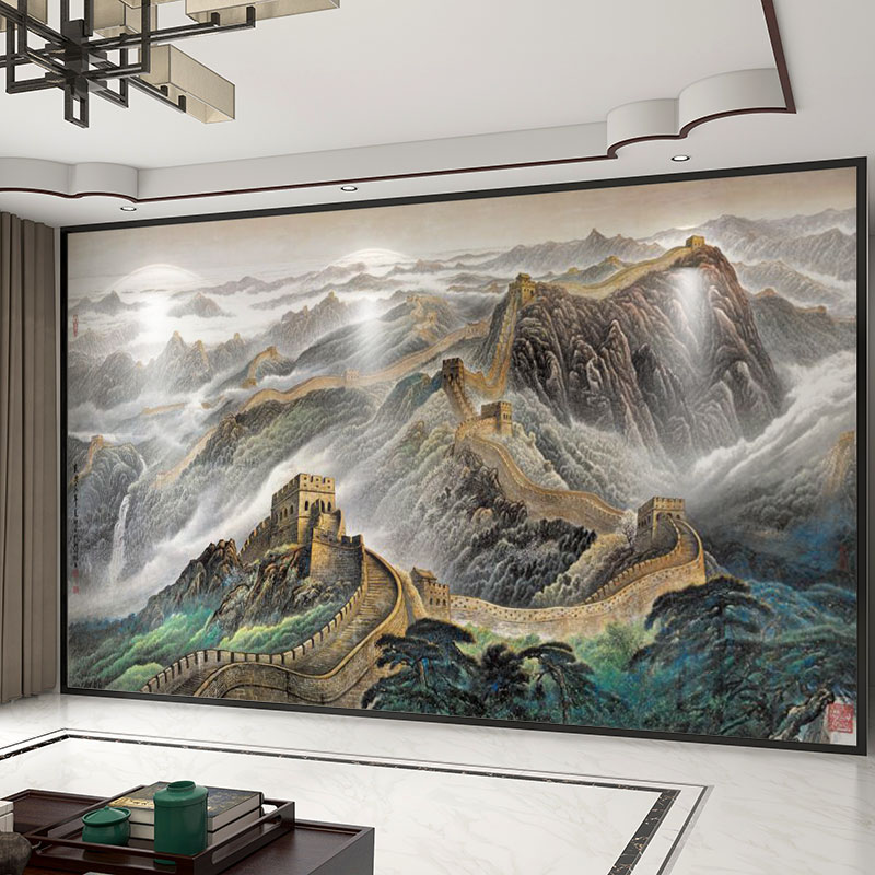 墙纸定制3d立体中式万里长城电视背景墙壁纸客厅壁布装饰墙布壁画