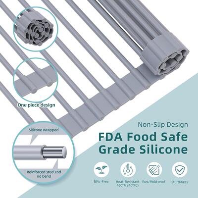 Roll Up Dish Drying Rack Drainer Kitchen Counter Over Sink