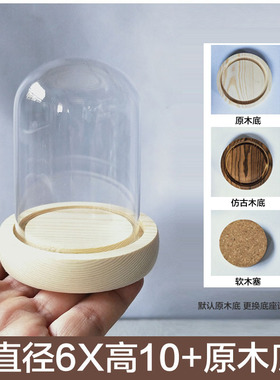 透明展示柜蝴蝶标本玻璃罩永生花摆件防尘罩迷你装饰品核桃