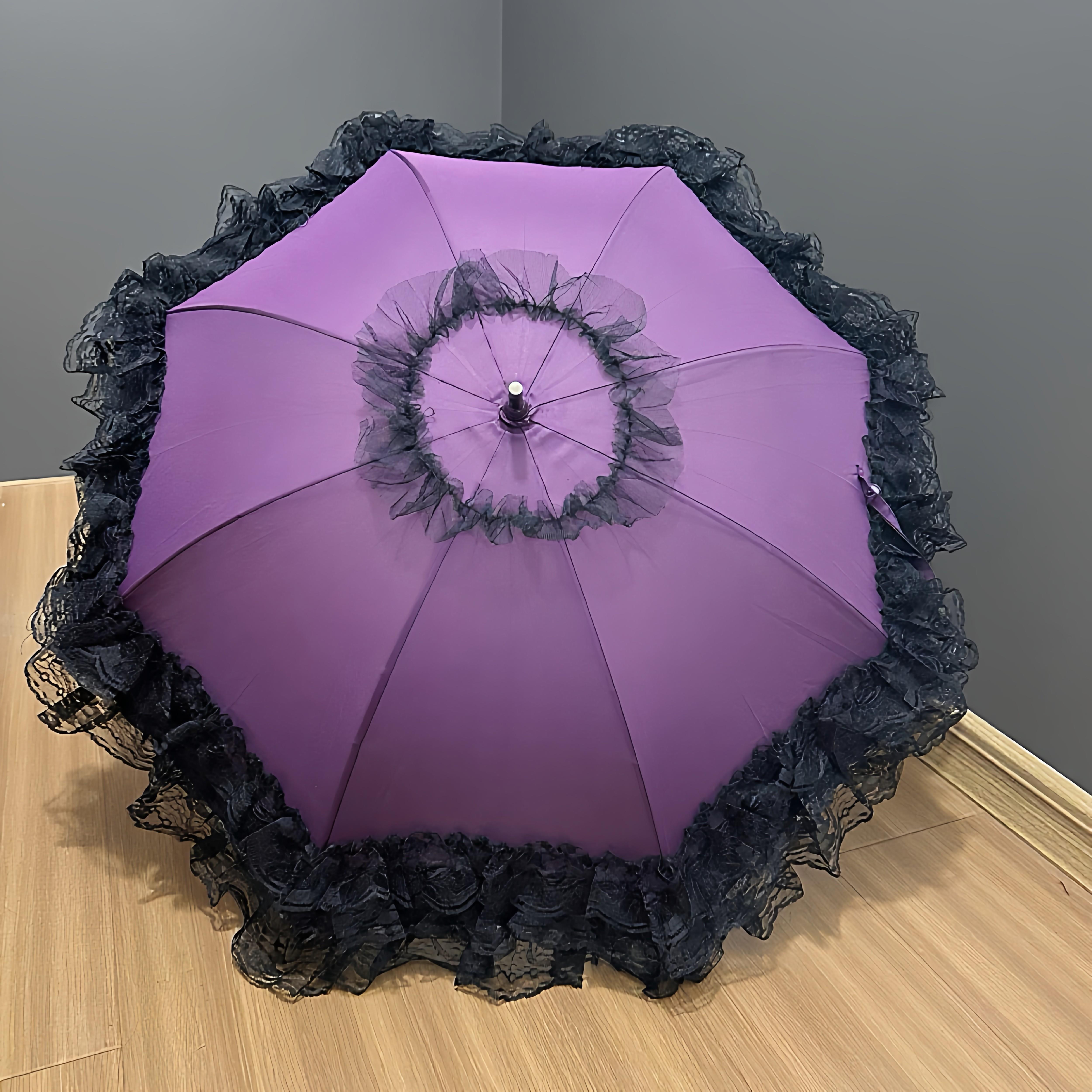 蕾丝花边双层公主伞遮阳防晒伞防紫外线晴雨两用伞洛丽塔洋伞