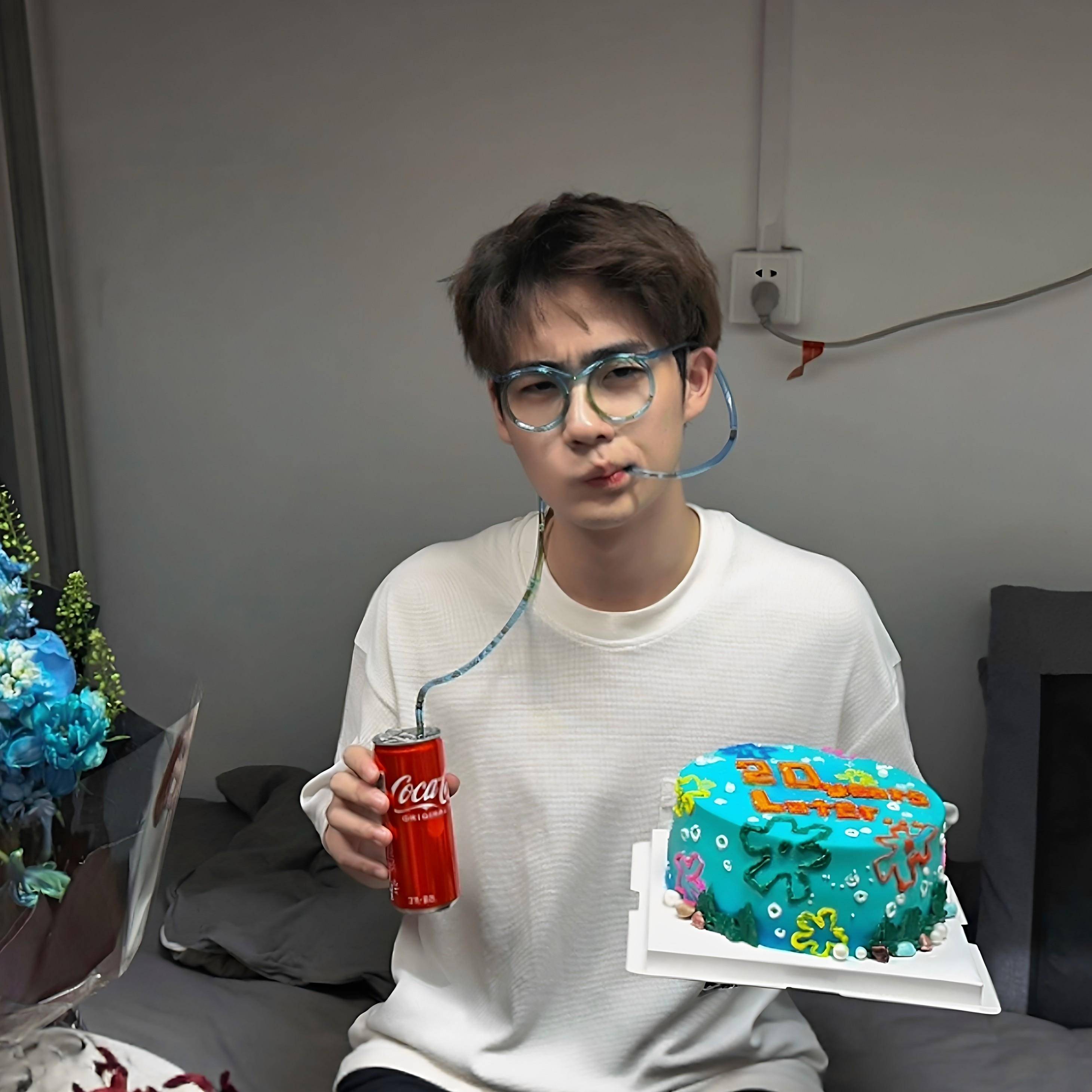 超长眼镜吸管食品级过生日男生拍照道具成人夏季喝饮料懒人小神器