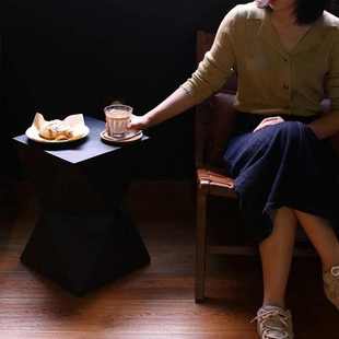 北欧简约设计师艺术现代几何侘寂氧化镁边几茶几民宿咖啡馆小桌子