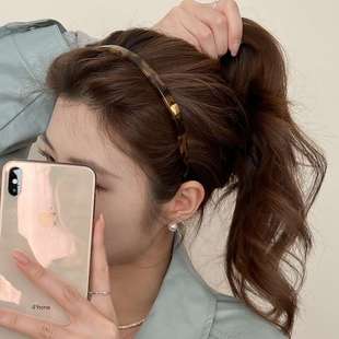 復古豹紋合金發箍女高級感防滑壓發洗臉頭箍簡約百搭外出發飾 韓版