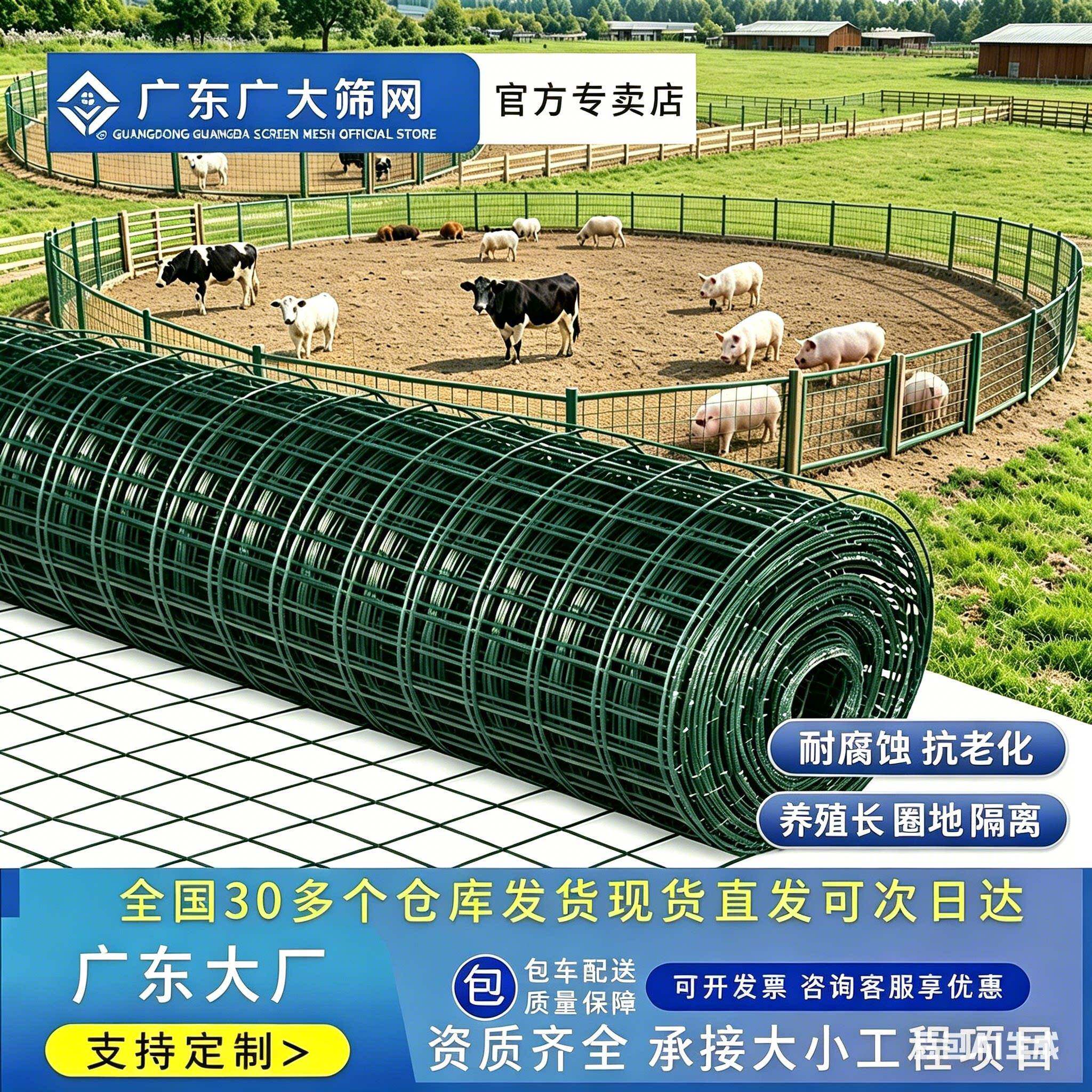 广州现货硬塑荷兰网养殖鸡鸭鹅防锈防腐铁丝网菜园果园鱼塘围栏网