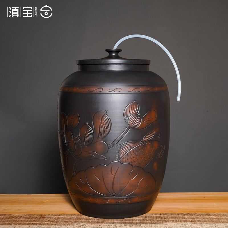 储水桶陶瓷水缸储水用家用老式带盖抽水茶台泡茶储水罐装纯净水桶