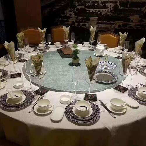 7K夹丝转盘钢化玻璃圆餐桌转盘转台饭店酒店家用防热防爆旋转饭桌