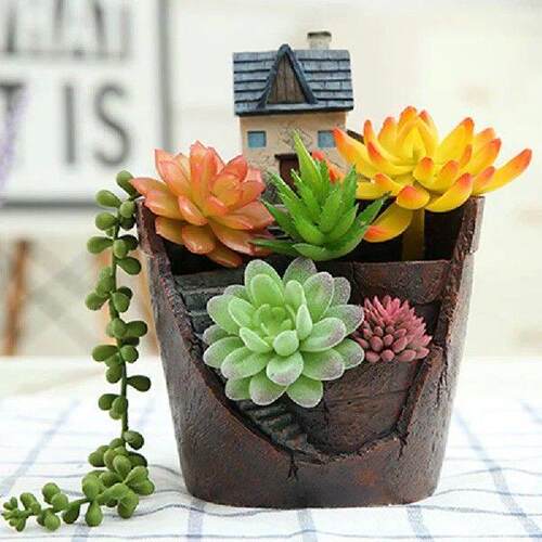Creative Resin House Shaped Flowerpot Succulent Plants