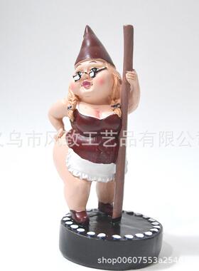 直销新款跨境 钢管舞女郎性感女侏儒雕塑 树脂工艺品家居摆件装饰