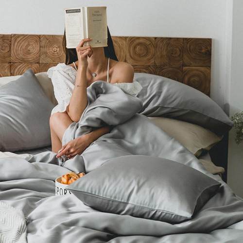 60支莱赛尔天丝四件套裸睡夏日双面冰丝凉感高档套件丝滑被套床单