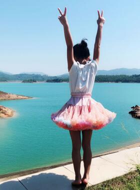 大码TUTU裙lolita裙撑云朵裙撑40CM成人蓬蓬裙洛丽塔棉花糖网纱裙