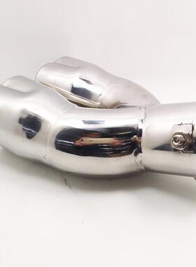 爱尾喉双一出二消爱心一分声心器管排气管通用个性改尾装不锈钢喉