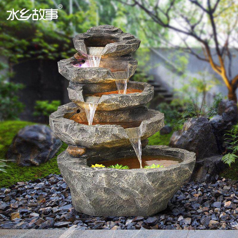 庭院水系景观流水摆件循环水鱼缸假山水景户外喷泉造景室外鱼池