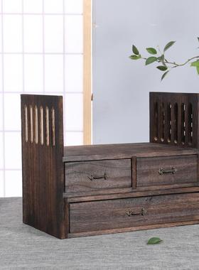 IL老憨实木桌面收纳架学窗生书桌上桌小书架飘收纳书组合整理ZED