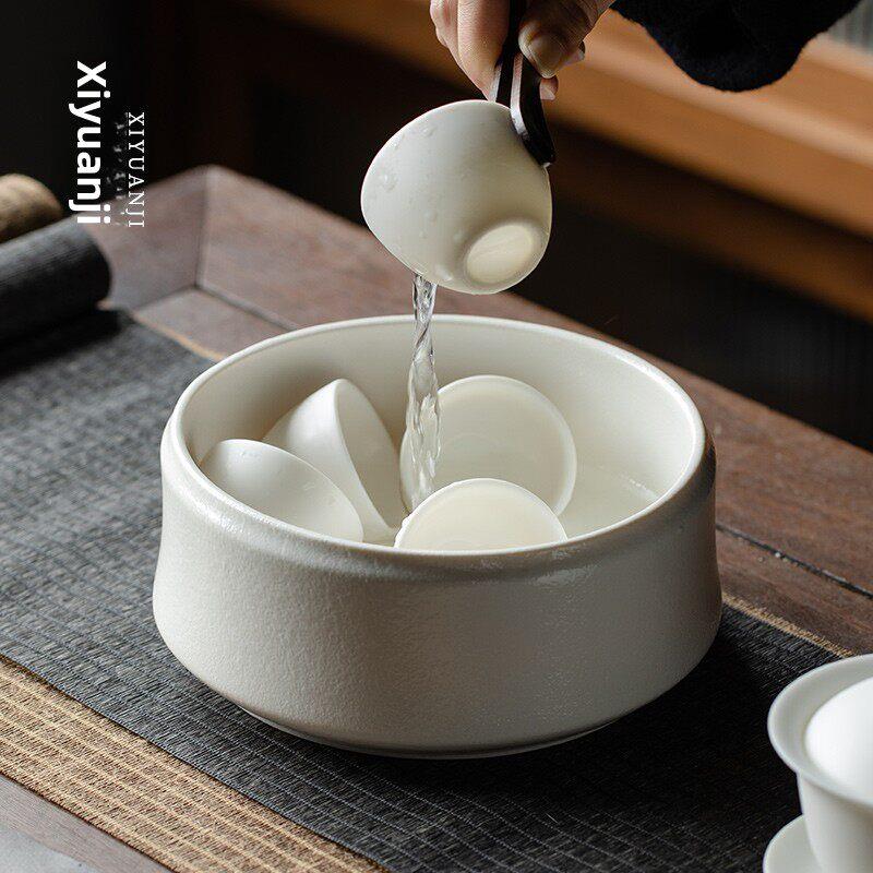 粗陶茶具洗大特大号陶瓷可洗茶杯洗笔洗功夫茶具茶道配件水碗茶渣