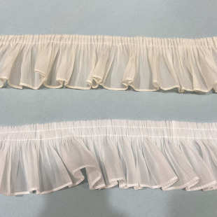温柔荷叶边杏色纯白拼接蕾丝边家居布艺裙边装 窗帘花边辅料法式 饰