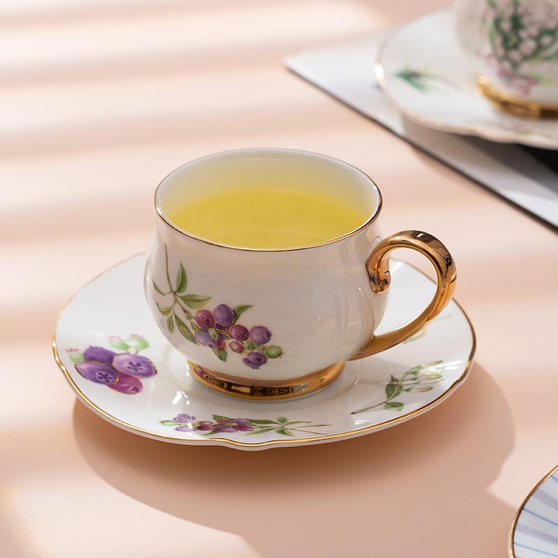 新品铃兰精致骨瓷大肚咖啡杯子高档家用红茶杯意式手冲茶杯
