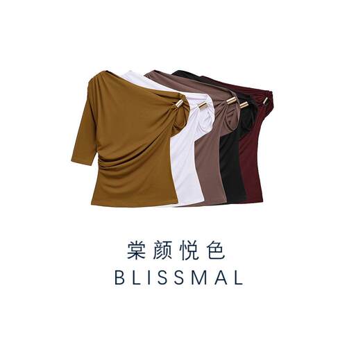 2025 New Womens Tops One Shoulder Cropped Asymmetrical Top
