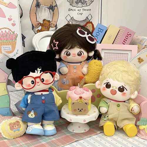 七颗芝麻 新品童趣风背带裤 20cm棉花娃娃娃衣无属性