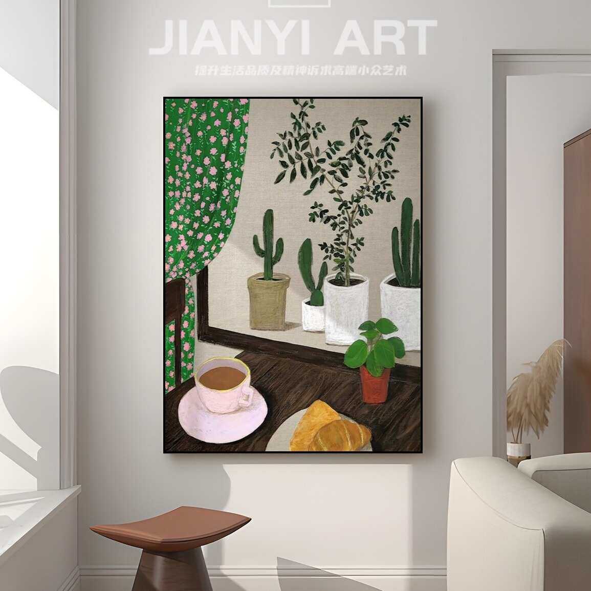 现代轻奢抽象艺术装饰画奶茶咖啡店客餐厅挂画玄关入户装饰画批发