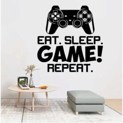 Vinyl Game Console English Wall Stickers Living Room