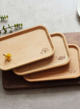 围炉煮茶榉木制日式面包托盘小木碟甜点碟西餐烘焙厨房用品BSCI