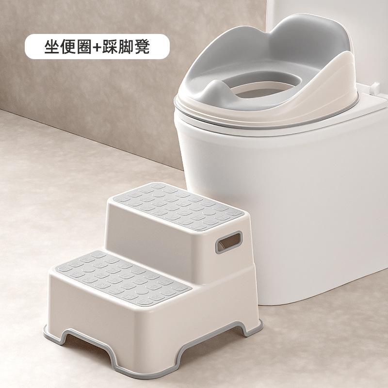 儿童马桶圈坐垫宝宝自主如厕马桶垫圈软硅胶坐便圈防滑阶梯踩脚凳