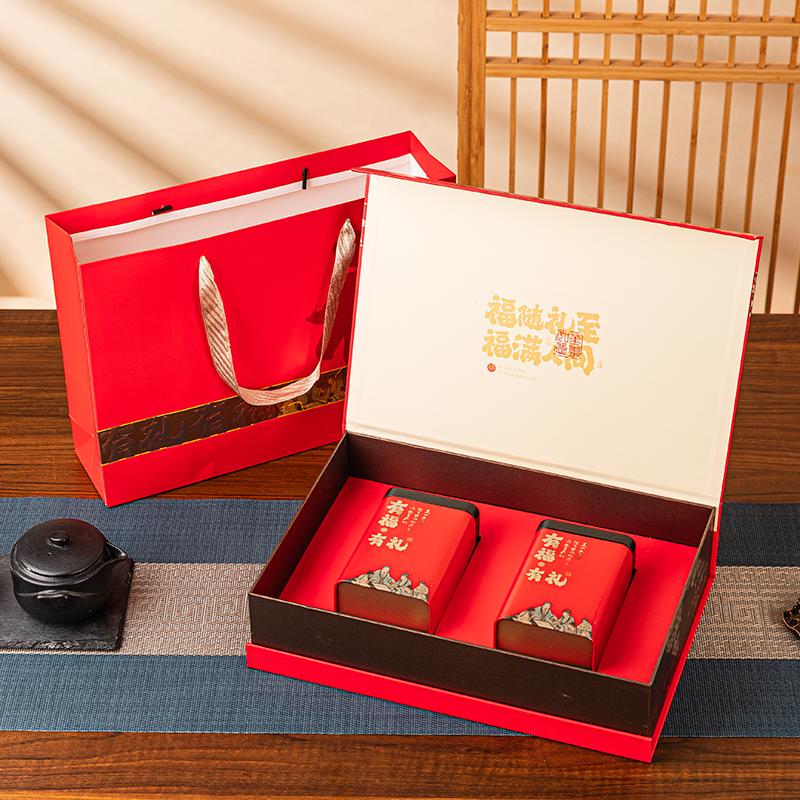 精品茶叶包装礼盒空盒装古树红茶半一斤装茶叶罐绿茶礼盒装空盒子