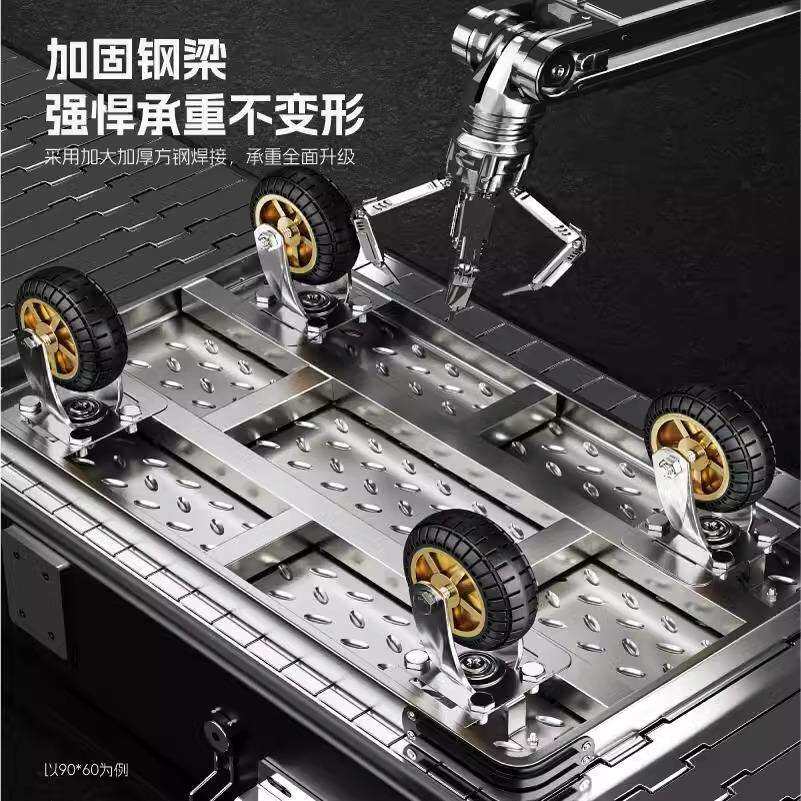 钢板车加厚四轮手推车折叠小推车拉货重型物流拖车快递搬运平板车